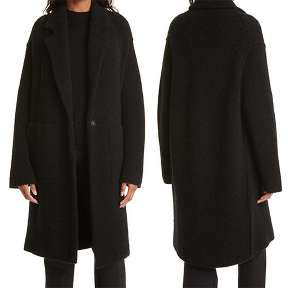 Vince Merino Wool Blend Button Longline Cardigan Women's Black Size: Large NWT - Picture 1 of 11
